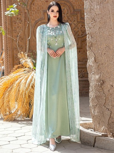 Evening Abaya Women Muslim Long Maxi Dress Turkey Islamic Kaftan Robes Ramadan - Picture 7 of 14