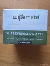 Wipemate Face Towels Bamboo Premium Clean Ultra Soft XL Vegan, Bio-Based 50 CT