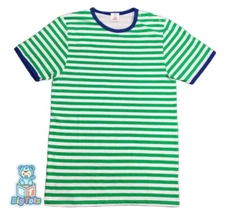 Adult snap shoulder Top Green and White Stripe baby print
