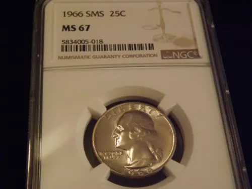 1966    25C      Washington Quarter        NGC   MS  67 