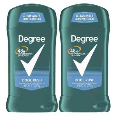 2 PACK MEN ANTIPERSPIRANT DEODORANT DEGREE STICK SPORT 48 HOUR PROTECTION 2.7 oz