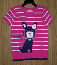 Gymboree Girls Stripped, Cute Puppy Embroidery, Cotton Sweater Sz. M 7-8 US. NWT