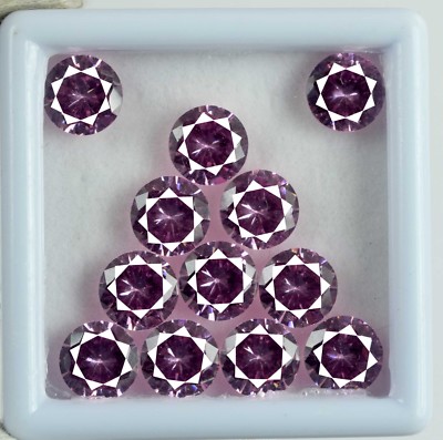 Rund 28.50 Karat / 12 Stück Rosa Saphir Edelstein Lot Natürlich AGI Zertifiziert