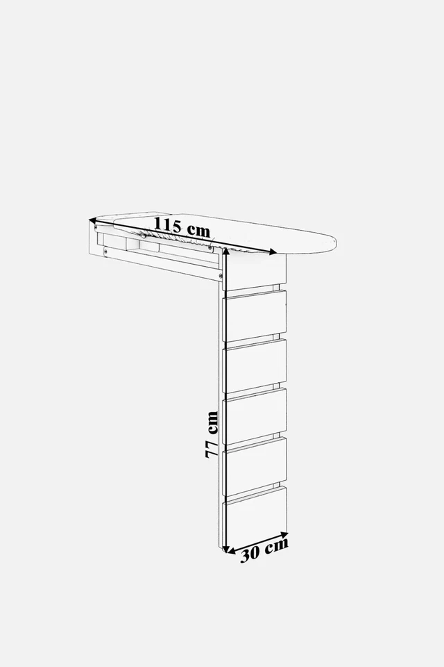 Klappbares Bügelbrett Wandmontage Bügeltisch Platzsparend Bügelbrett - Bild 2 von 3