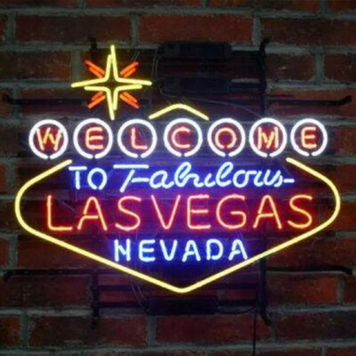 24''x20'' Welcome To Fabulous Las Vegas Nevada Neon Sign Lamp Light Display Bar QL