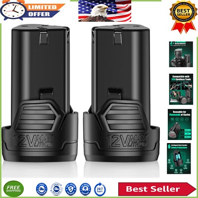 High-Capacity 2-Pack KIMO 12V Batteries for Cordless Tools - Durable and Safe