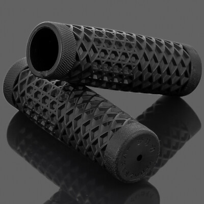 1'' 25mm Motorcycle Handlebar Rubber Hand Grips Black For Harley Bobber Chopper