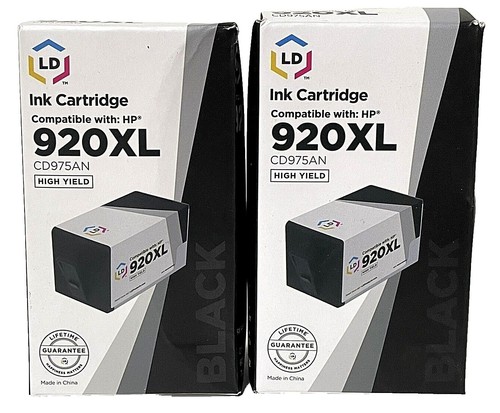 2X Cartucce Per HP 7000 6500 Wireless 7500 7500A 6000 6500A, 920XL BK
