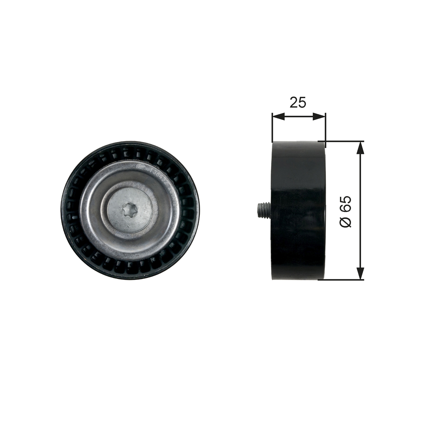 GATES T36432 Deflection/Guide Pulley, V-ribbed belt for MERCEDES-BENZ