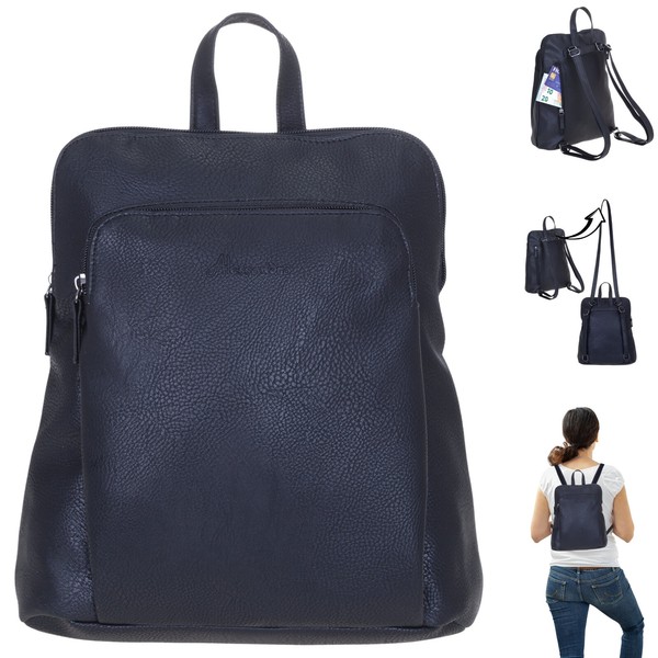 Rucksack Damen Fiore Alessandro Tasche A4 Freizeitrucksack Klein 4853 Schwarz +E-image