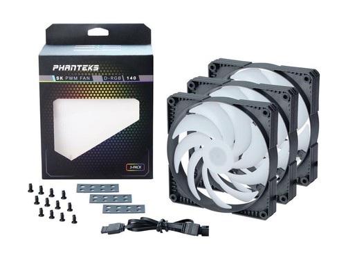 Phanteks SK140 DRGB PWM FAN 3 Pack - 3x 140mm Fan, High Airflow Nine-blade Desig - 第 1/5 張圖片