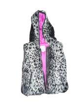 Diesel girls leopard faux fur vest medium hood