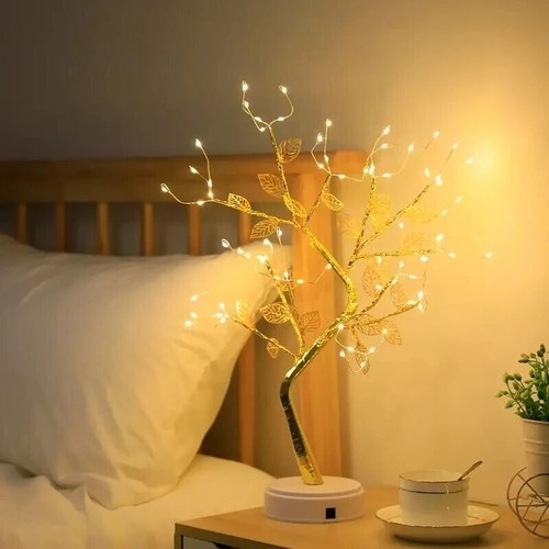 LED Tree Lamp Gold RGB Table Lights Gifts Party Home Decor US Brand New Gift NEW - Picture 3 of 7