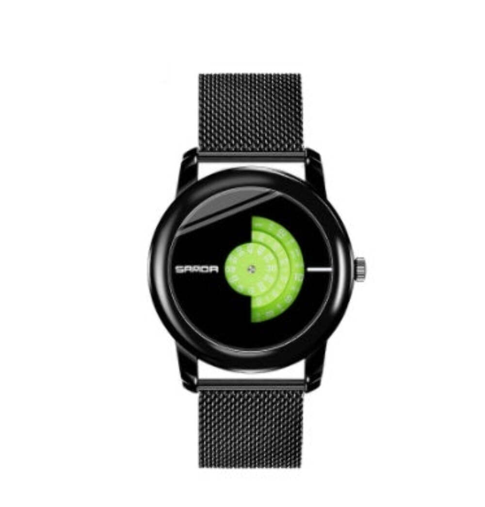 Men's Mesh Strap Alloy Case Waterproof Watch with Mineral Glass - 30m Water Resi