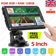 5'' Sat Nav Car Truck GPS Navigation System 8GB with Free Lifetime Europe Map UK