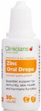 Clinicians Zinc Oral Drops 30ml for Immunity, Hormone  Skin Health - made in NZ