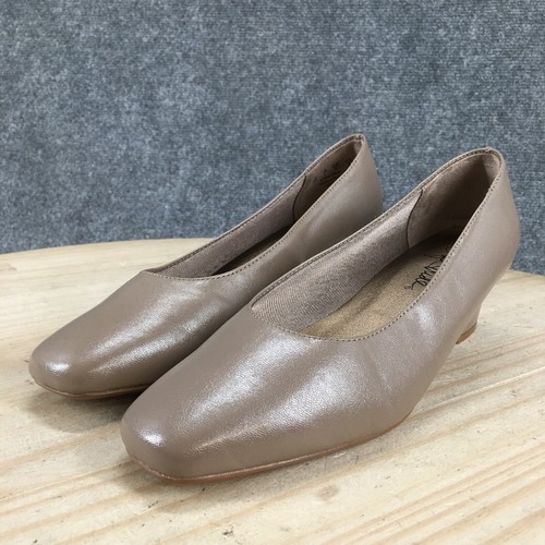 LifeStride Heels Womens 6 D Jade Slip On Square Toe Pumps Brown Faux Leather - Picture 6 of 18