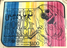 1960s Join Up for the Howdy Dance Psychedelic Card Stock Poster Hippie 16.5 X 20