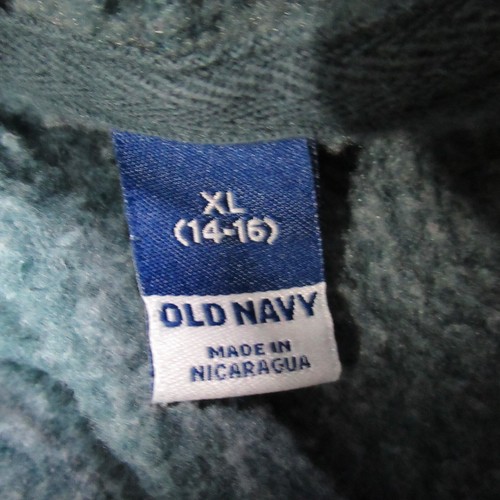 Old Navy Hoodie Girls Size XL 14-16 Green Sweatshirt Pullover Logo Cropped Prep - Picture 2 of 9