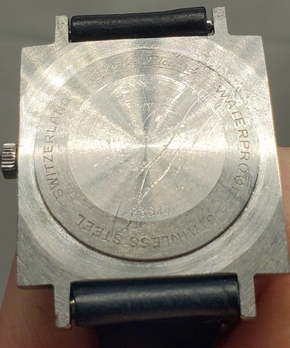 70's Lucien Piccard Square Manual Watch Men's Stainless Steel 83614 Windup Works - Picture 12 of 12