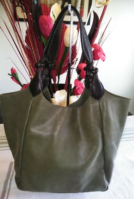 Del Conte Large Green Leather Handbag, Tote Made in Italy | eBay