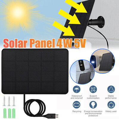 5V 4W Solarpanel Ladegerät Wasserdichtes für Den AußEnbereich Ring Kamera USB DE