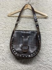Vintage 1970s Leather Western Topped Shoulder Bag Purse Great Condition