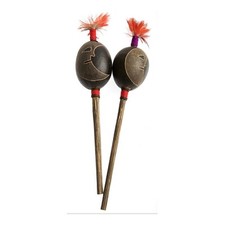 Peruvian Amazon Shipibo Moon Mama Kia Design Jungle Rattle 2" Small Red