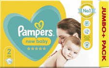 Pampers Premium Protection New Baby Size 2, 76 Nappies, 4kg-8kg, Monthly Pack + 0.33 per nappy