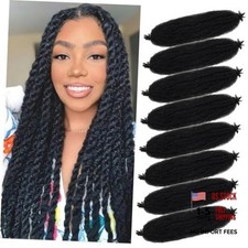 Springy Afro Twist Hair 8 Packs Marley Twist Braiding Hair 24 Inch 8 Packs 1B