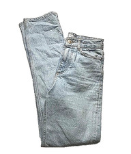 Zara Light Wash Straight Leg Jeans Women Size 2 High Rise Denim Minimalist Blue
