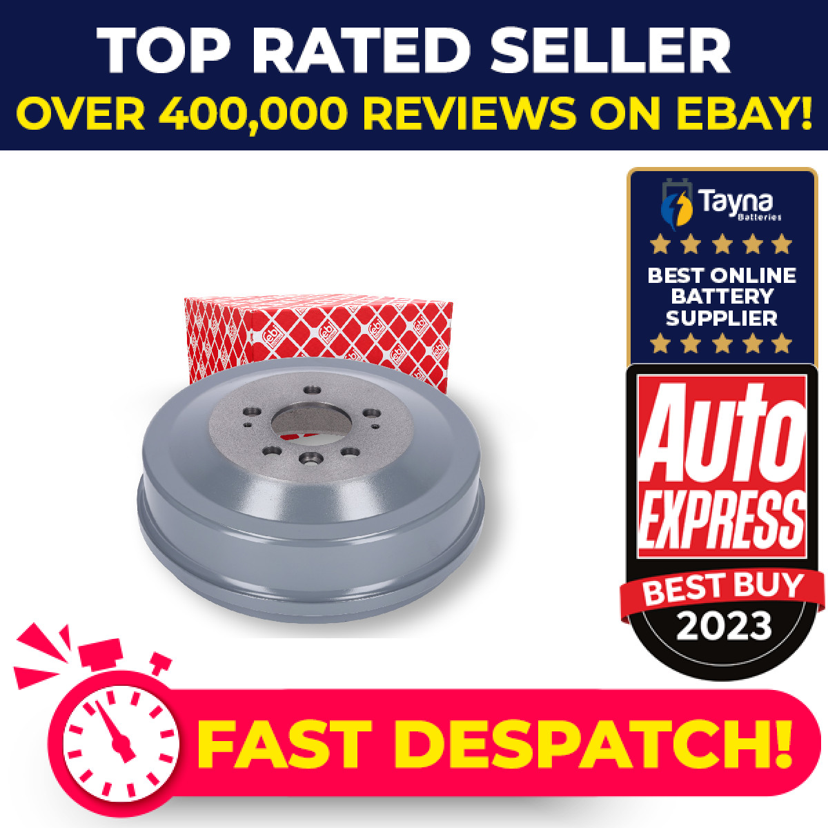 Brake Drum Rear 295mm 183833 Febi 2H0609617 Genuine Top Quality Guaranteed New