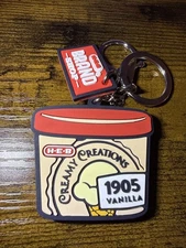 H-E-B Brand Shop Key Chain HEB Creamy Creations 1905 Vanilla Ice Cream Keychain