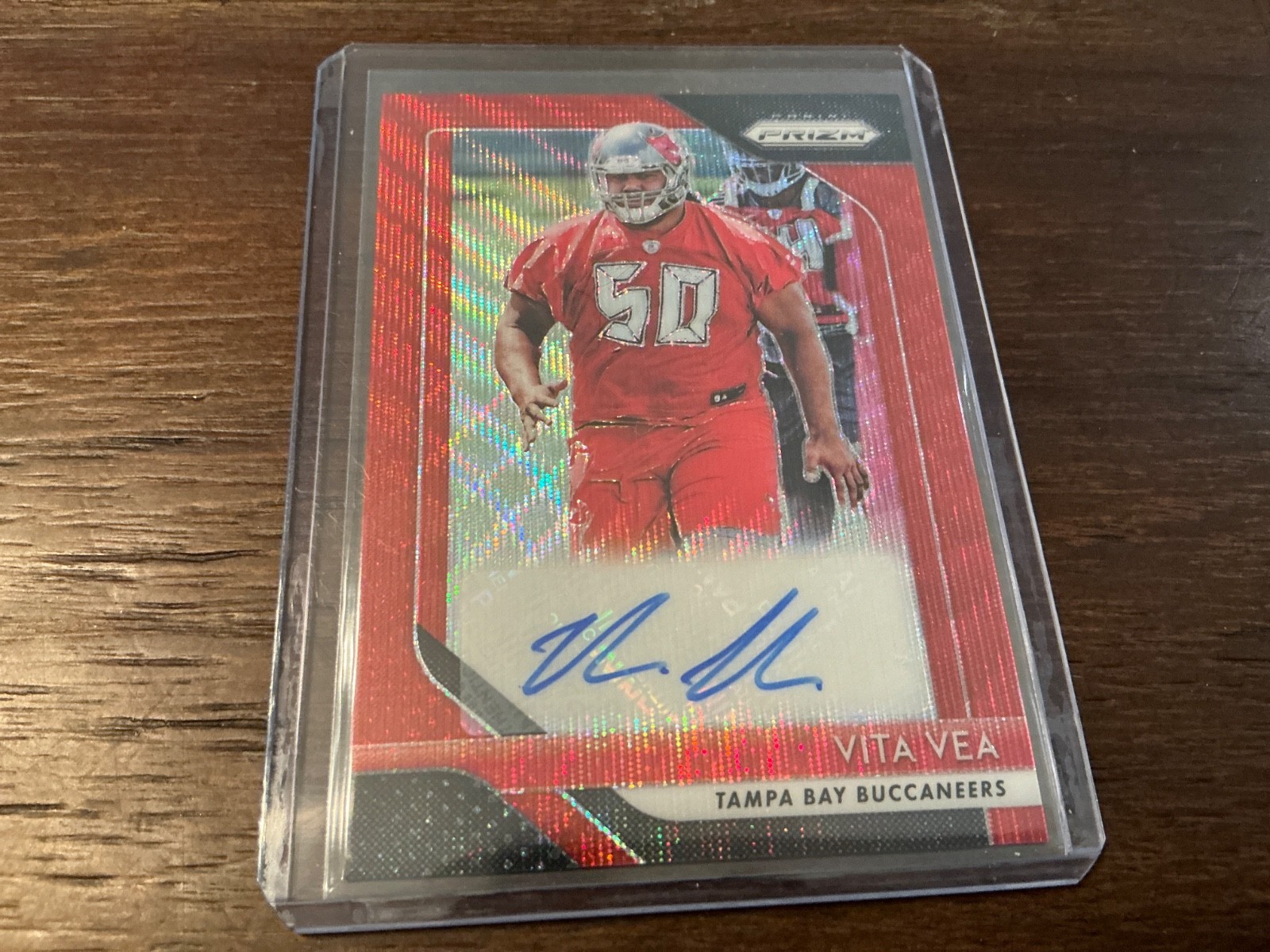 Vita Vea Panini Prizm Rookie Autographs #VV Red Wave
