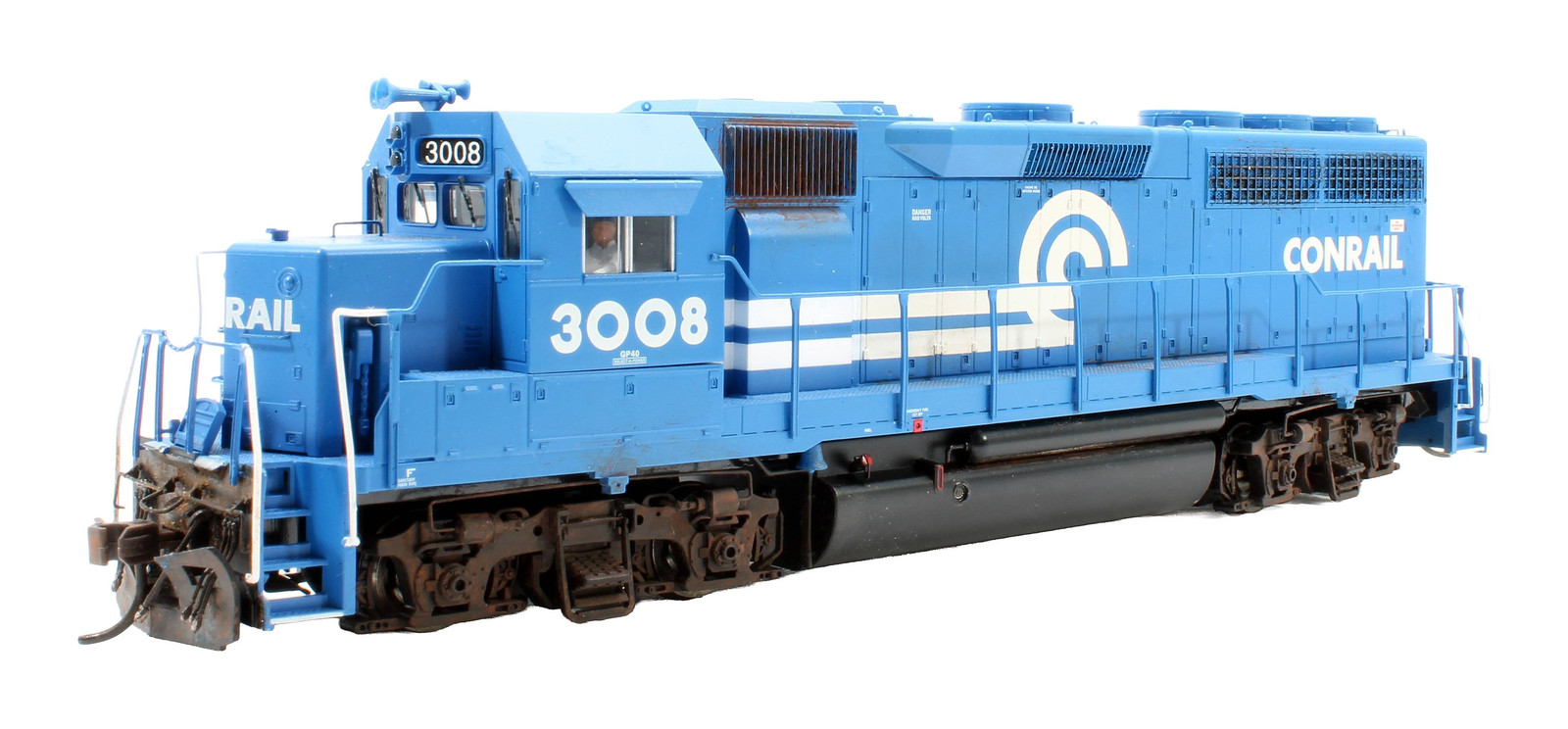ATLAS HO GAUGE 8913 CONRAIL BLUE CLASS GP-40 '3008' DIESEL LOCO *WEATHERED*