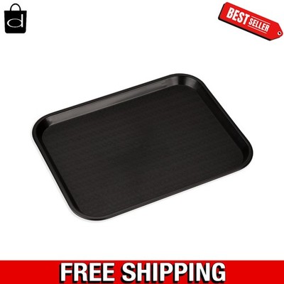 Versatile 14x18 Black Cafeteria Tray: Durable, Lightweight & Dishwasher Safe