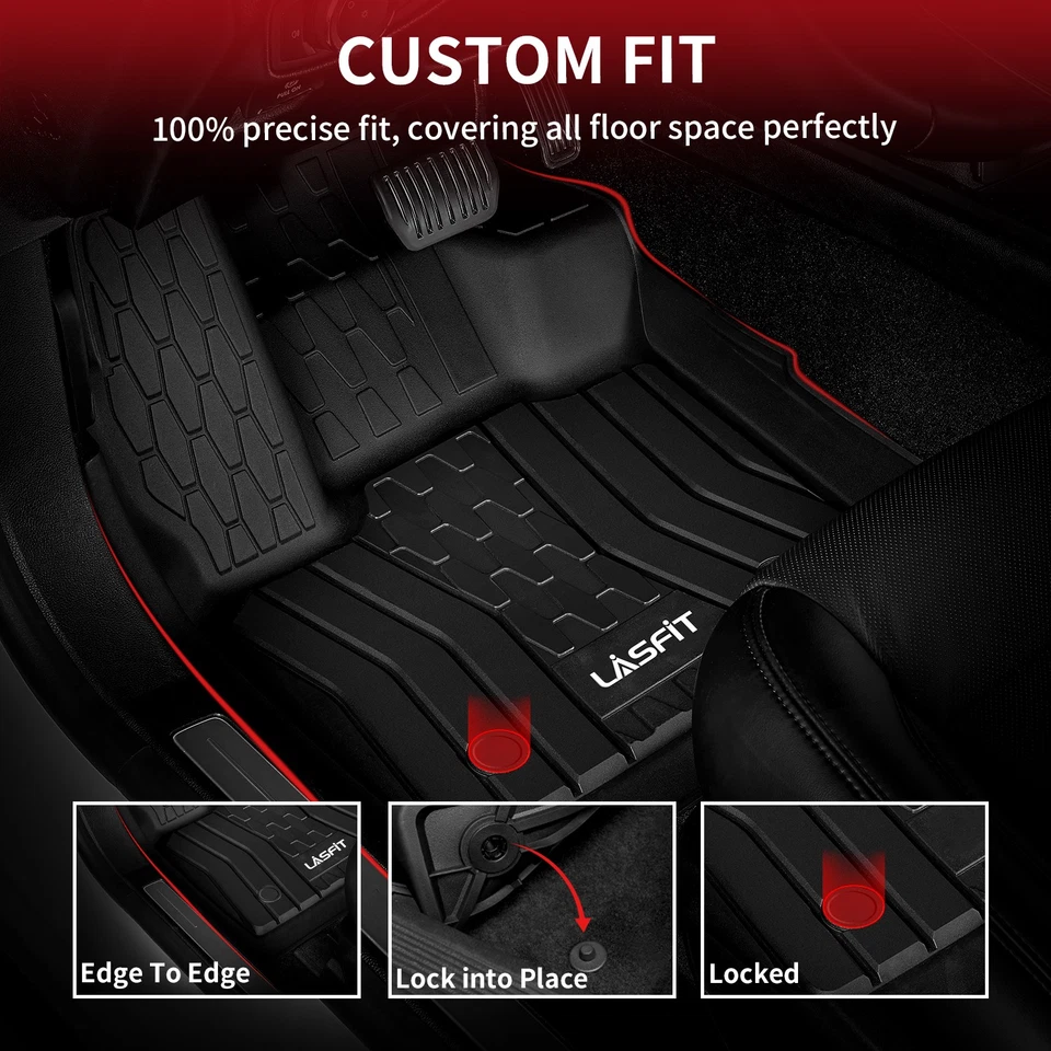 LASFIT Floor Mats for Lincoln Continental 2017-2020 TPE Waterproof Floor Liners Foto 3 de 4
