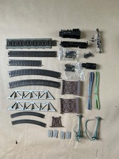 Vintage HO Scale Model Train Mixed Lot Locomotive Track Bridge Parts Multicolor