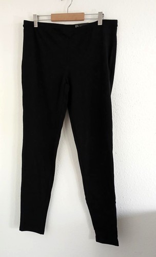 Leggings donna Hue nero misto cotone elasticizzato taglia large nuovi con etichetta