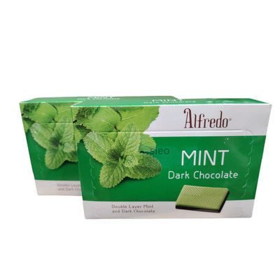 Alfredo Mint Dark Chocolate 2 Boxes 60g each Malaysian Double Layer Mint Choco