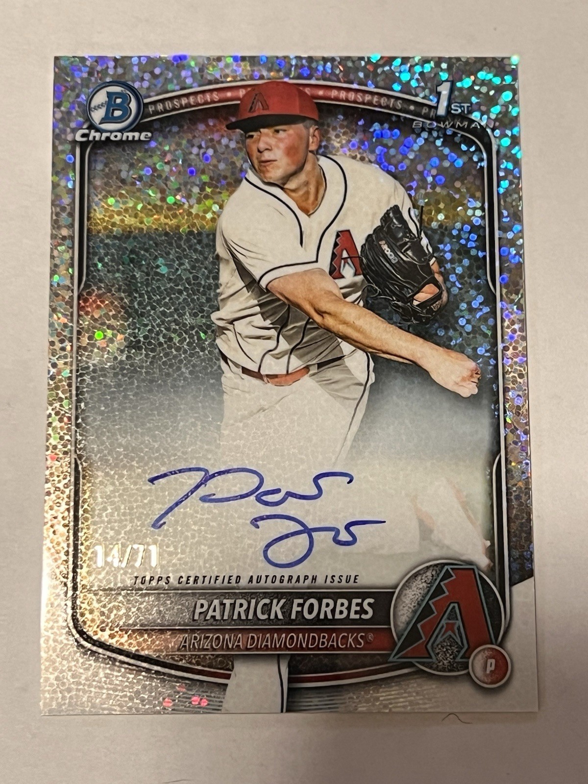 Patrick Forbes 2025 Bowman Chrome Draft CPA-PF Sparkle Refractor Auto 1st RC /71
