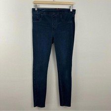 Spanx Women s Skinny Jeans High Rise Dark Wash Raw Hem Stretch Jeggings Size M