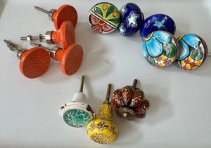 12 - Ceramic Knobs Door Handle Cabinet Drawer Variety AS IS Screw