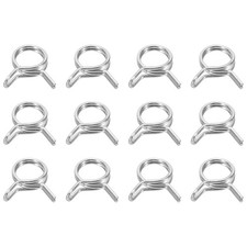 12Pcs 10mm ID 10-11.7mm OD Double Wire Spring Hose Clamp Steel Spring Clip Clamp