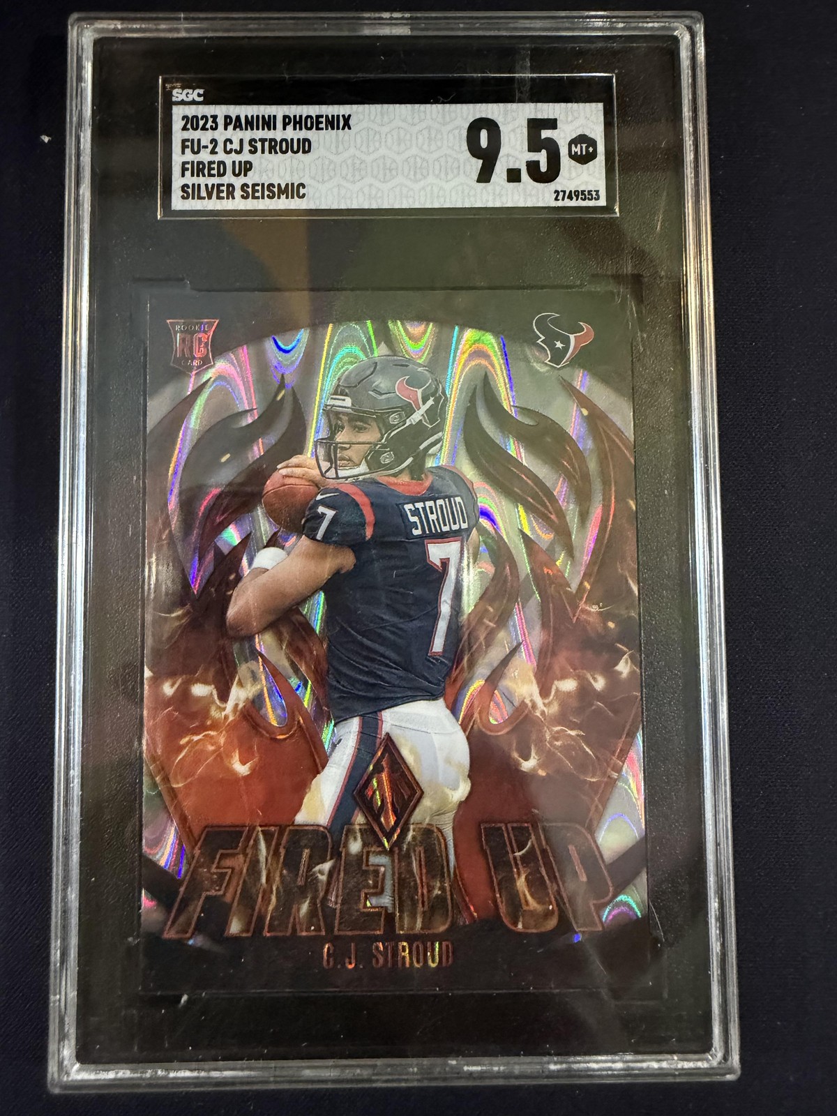 #FU-2 C.J. Stroud 2023 Panini Phoenix Houston Texans Fired Up Silver Seismic