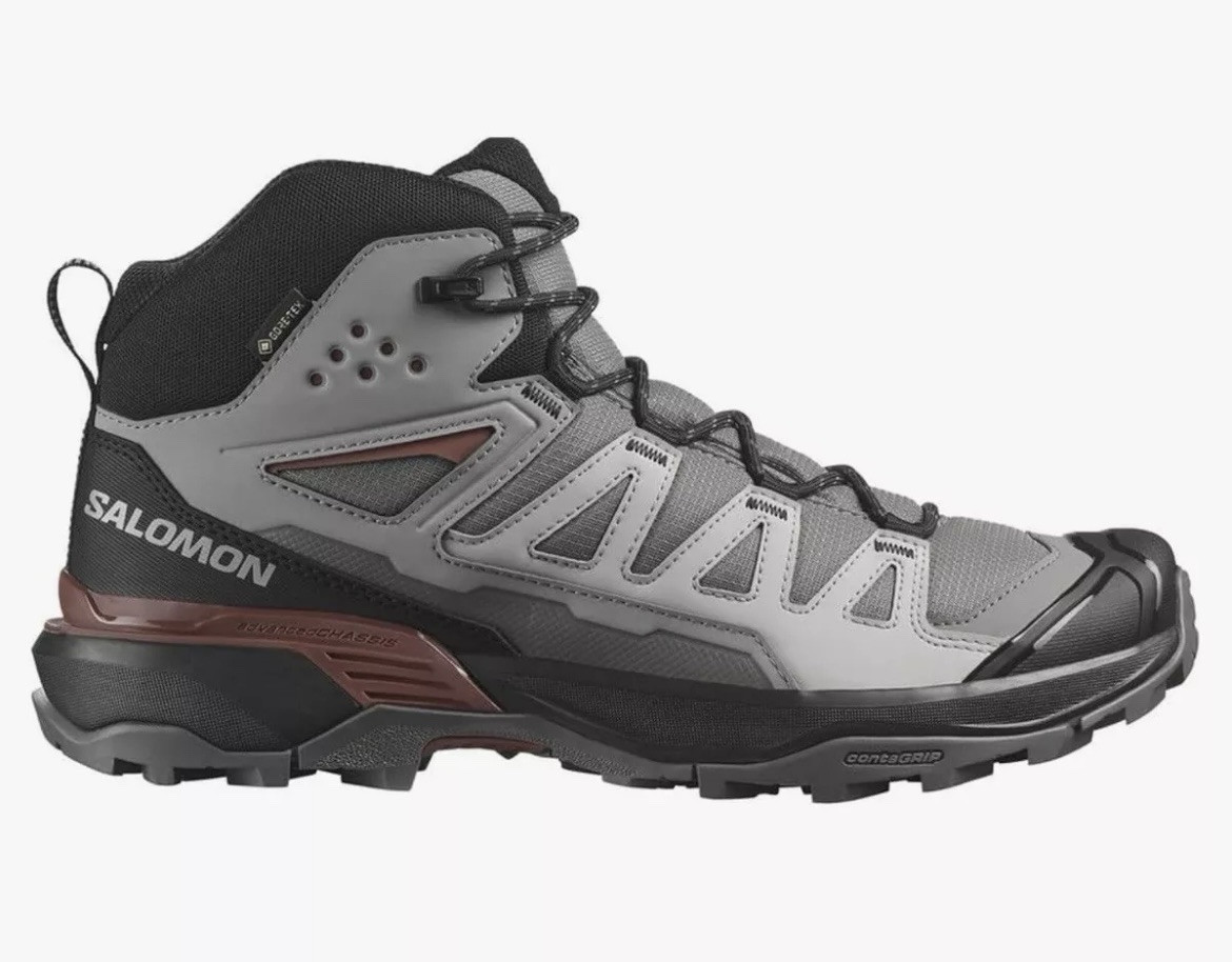 Stivali uomo Salomon X Ultra 360 Mid CSWP impermeabili grigio peltro 474665 nuovi taglia 10