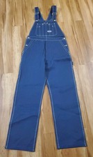 Vintage Big Smith Bib Overalls 34x32 Rigid Denim Dark Wash NEW