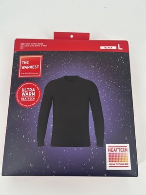 Uniqlo Heattech Ultra Warm Crew Neck Long-Sleeve T-Shirt Large Size Black