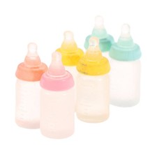 6Pcs 1:12 Dollhouse Miniatures Milk Bottle Baby Bottle Model Doll House Decor