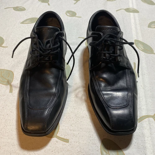 Scarpe stringate Rockport Adiprene by Adidas da uomo taglia 8 5 in pelle nera con punta alare